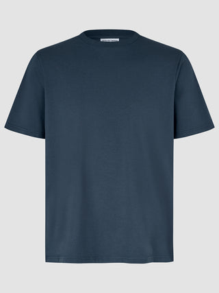 Boxfit i Navy, t-shirt med korte ærmer, helfigur, produkt uden model.