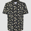 Breeze Bowling Short Sleeve Shirt Black Flowers