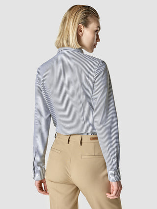 Business Shirt Slim Navy Stripes