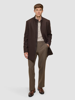 Casentino Wool Coat Saddle Brown