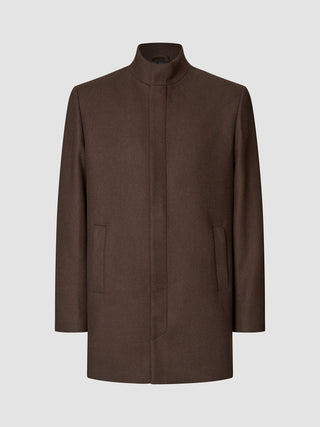 Casentino Wool Coat Saddle Brown