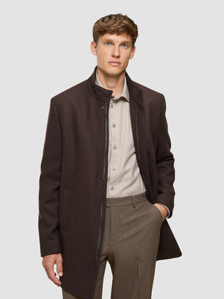 Casentino Wool Coat Saddle Brown