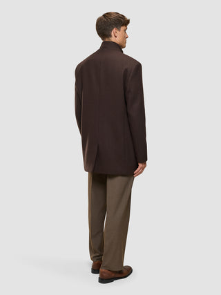Casentino Wool Coat Saddle Brown