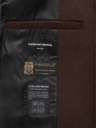 Casentino Wool Coat Saddle Brown