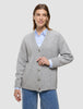 Women's Chunky Soft Wool Knit Cardigan Medium Grey Melange