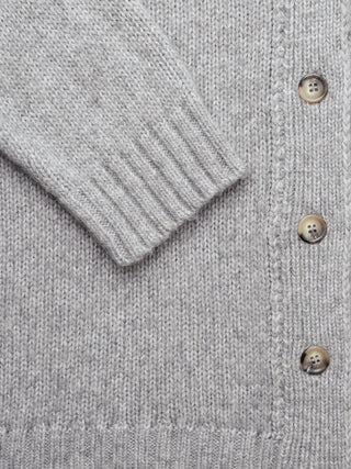 Women's Chunky Soft Wool Knit Cardigan Medium Grey Melange