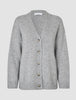 Women's Chunky Soft Wool Knit Cardigan Medium Grey Melange