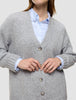 Women's Chunky Soft Wool Knit Cardigan Medium Grey Melange