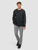 Chunky Soft Wool Knit Crewneck Charcoal Melange