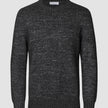 Chunky Soft Wool Knit Crewneck Charcoal Melange