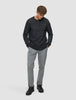 Chunky Soft Wool Knit Crewneck Charcoal Melange