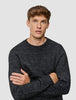 Chunky Soft Wool Knit Crewneck Charcoal Melange