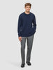 Chunky Soft Wool Knit Crewneck Dark Navy Melange