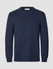 Chunky Soft Wool Knit Crewneck Dark Navy Melange
