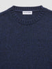 Chunky Soft Wool Knit Crewneck Dark Navy Melange