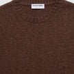 Chunky Soft Wool Knit Crewneck Saddle Brown Melange