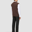 Chunky Soft Wool Knit Vest Saddle Brown Melange