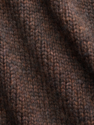 Chunky Soft Wool Knit Vest Saddle Brown Melange