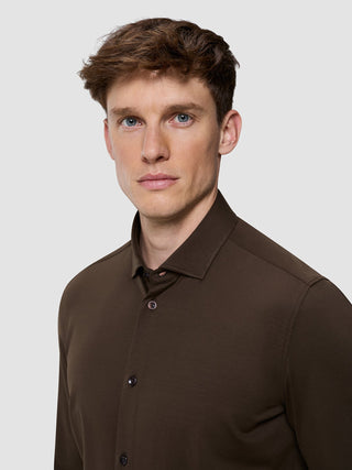Classic Shirt Saddle Brown Slim