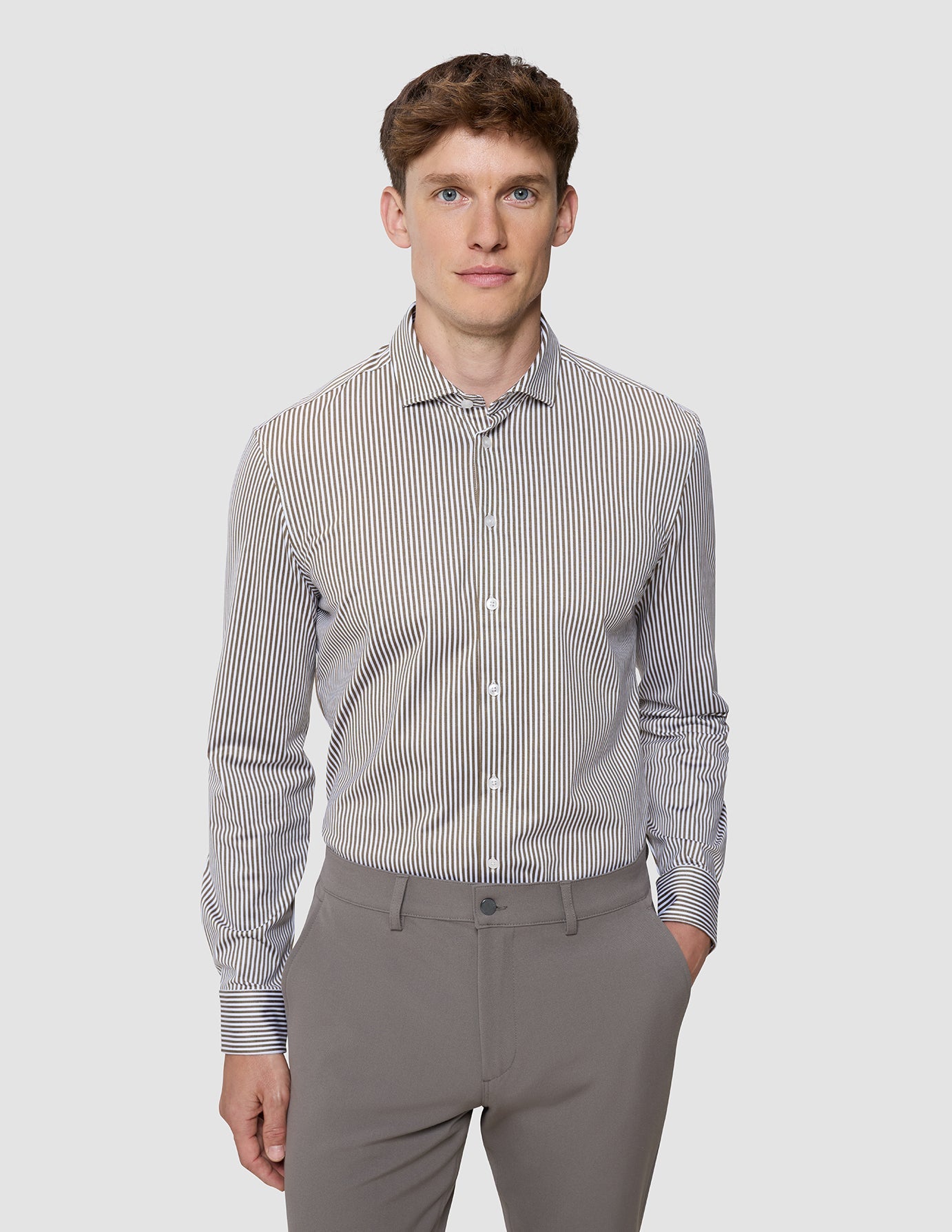 Classic Shirt Shadow Brown Stripe Regular