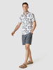Classic Short Sleeve Shirt Navy Flower