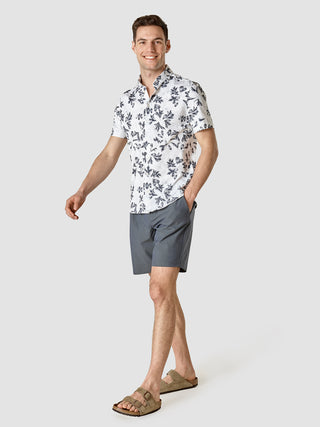 Classic Short Sleeve Shirt Navy Flower