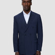 Double Breasted Tech Wool Blazer Navy