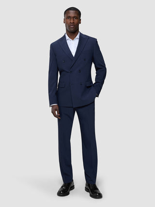 Double Breasted Tech Wool Blazer Navy