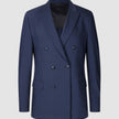 Double Breasted Tech Wool Blazer Navy