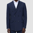 Double Breasted Tech Wool Blazer Navy