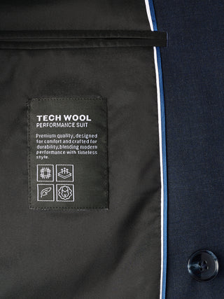 Double Breasted Tech Wool Blazer Navy