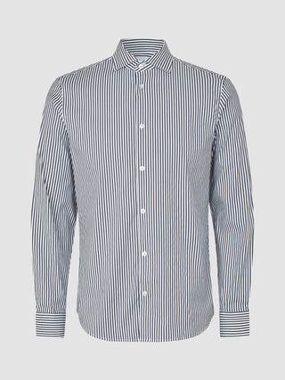 Elevated Shirt Navy Stripe Thin Slim