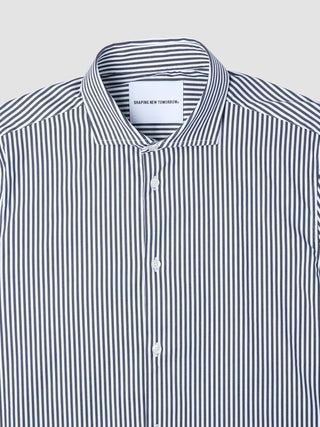 Elevated Shirt Navy Stripe Thin Slim