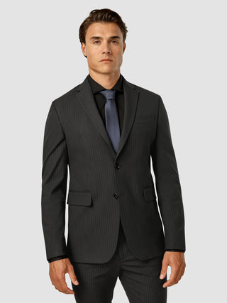 Essential Blazer Regular Asphalt Pinstripe
