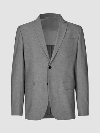 Essential Blazer Regular Dark Grey Melange