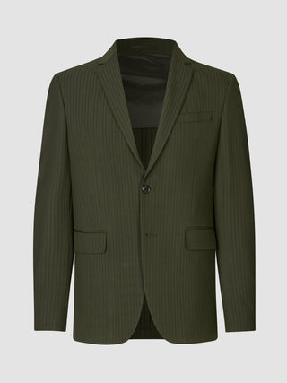 Essential Blazer Regular Moss Green Pinstripe