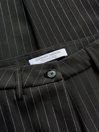 Essential Pants Tapered Black Silver Pinstripe