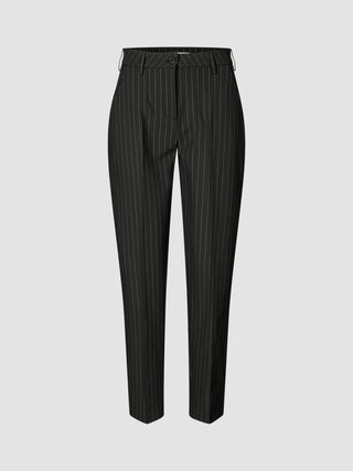 Essential Pants Tapered Black Silver Pinstripe