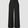 Essential Pants Wide Black Silver Pinstripe