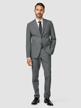 Essential Suit Pants Regular Dark Grey Melange