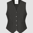 Essential Vest Short Black Silver Pinstripe