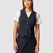 Essential Set Navy Pinstripe Short Vest & Maxi Skirt
