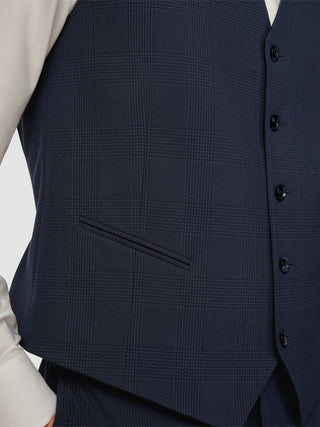 Essential Vest Dark Blue Check