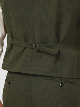 Essential Vest Moss Green Pinstripe