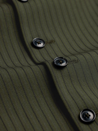Essential Vest Moss Green Pinstripe