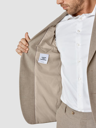 Essential Blazer Beige Melange Regular