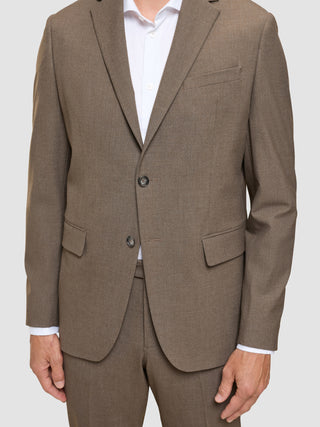 Essential Blazer Regular Saddle Brown Melange