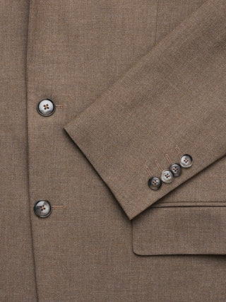 Essential Blazer Slim Saddle Brown Melange