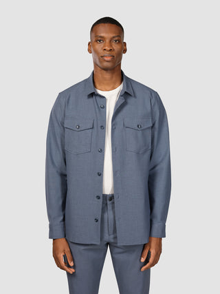Essential Overshirt Storm Blue Melange