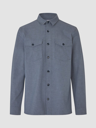 Essential Overshirt Storm Blue Melange